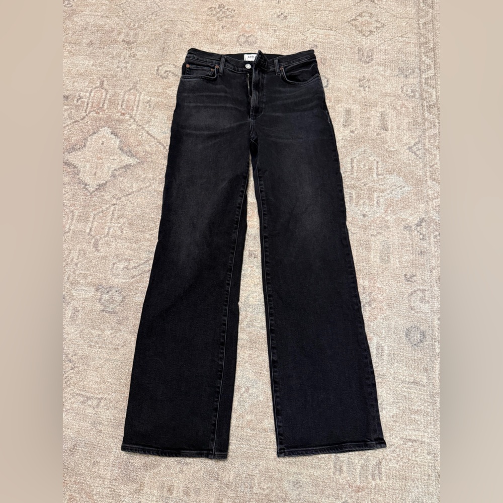 Agolde Black Wide-Leg Denim Jeans